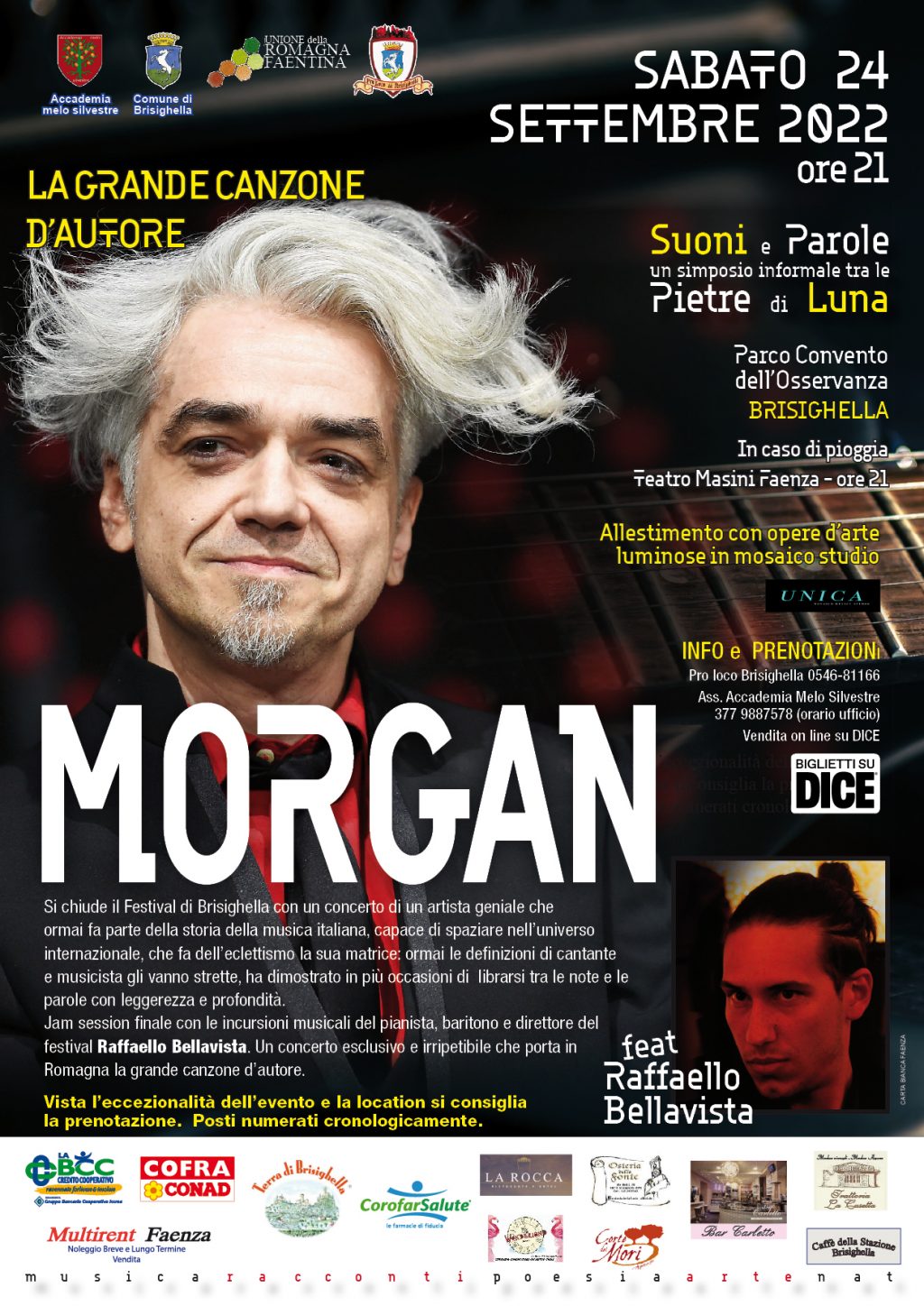 BRISIGHELLA: MORGAN IN CONCERTO AL FESTIVAL “SUONI E PAROLE”