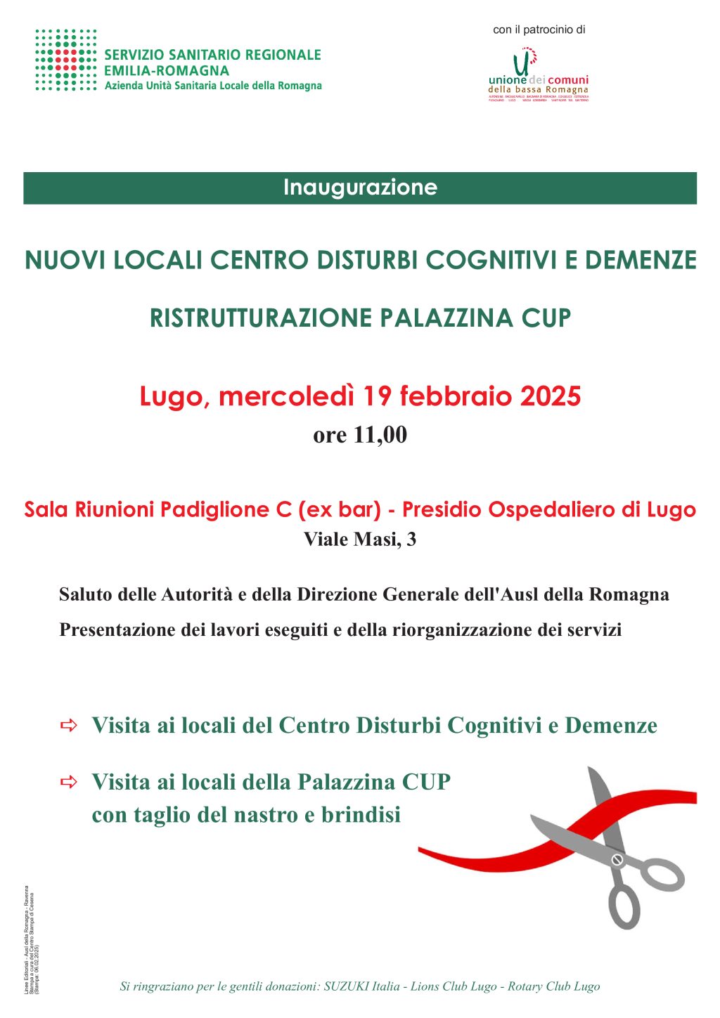 LUGO: INAUGURAZIONE AUSL ROMAGNA