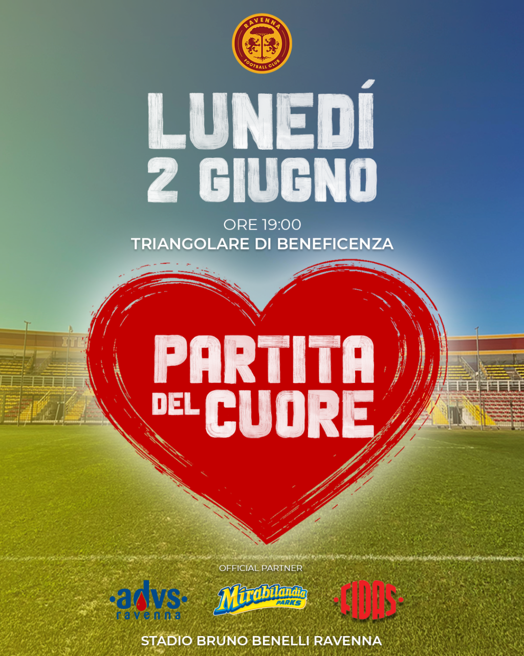 RAVENNA: IL 2 GIUGNO IN PROGRAMMA LA PARTITA DEL CUORE